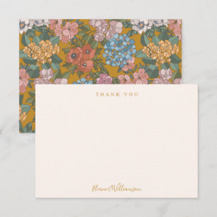 Modern Boho Blommigt Mustard Gult Baby Shower Tack Kort