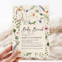 Modern Boho Blommigt Neutralt Baby Brunch Shower