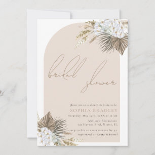 Modern Boho Blommigt Pampas Grass Möhippa Inbjudningar