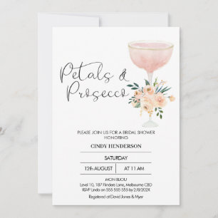 Modern Boho Blommigt Petals Prosecco Möhippa Inbjudningar