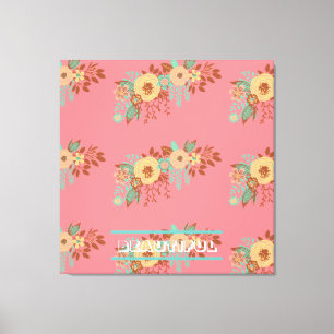 Modern Boho Blommigt Rosa Canvastryck