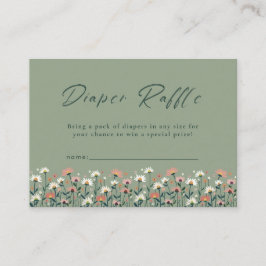 Modern Boho Blommigt Sage Baby i Bloom Shower Tilläggskort