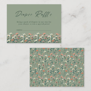 Modern Boho Blommigt Sage Baby i Bloom Shower Tilläggskort