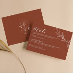 Modern Boho Blommigt Terracotta Burnt Orange Bröll Tilläggskort<br><div class="desc">Modern Boho-Blommigt Terracotta Burnt Orange Bröllop-hölje. Monogram längst bak.</div>