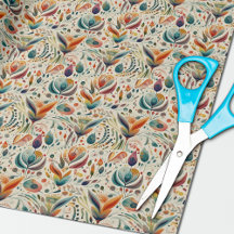 Modern Boho Blommigt Wrapping Papper