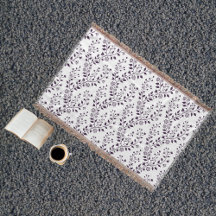 Modern Boho Blommönster Plommon Vit