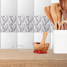 Modern Boho Blommönster Plommon Vit