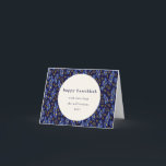 Modern Boho Blue Hanukkah Botanical Anpassningsbar Helgkort<br><div class="desc">Det här vikta hanukkah-helgdag har en modern botanisk design i marinblått och gult och har en redigerbar anpassningsbar hälsning.</div>