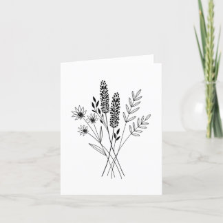 Modern Boho Botanical Folded Card (tomt invändigt) Tack Kort