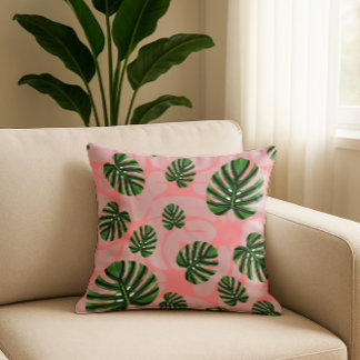Modern Boho Botanical Leaves Pattern Kudde