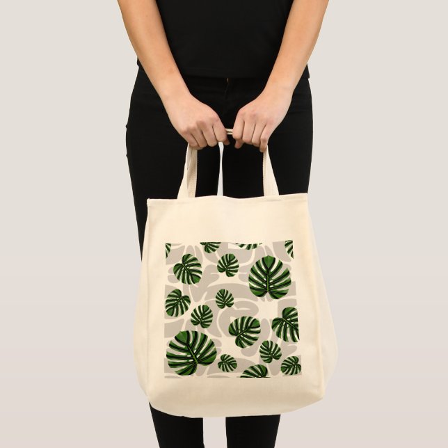 Modern Boho Botanical Leaves Pattern Tygkasse (Framsida (produkt))