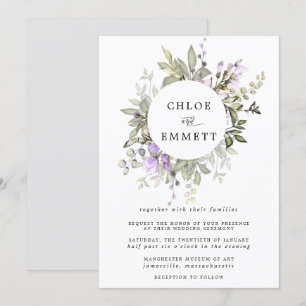 Modern Boho Botanical Wandebröllop Bröllop Inbjudningar