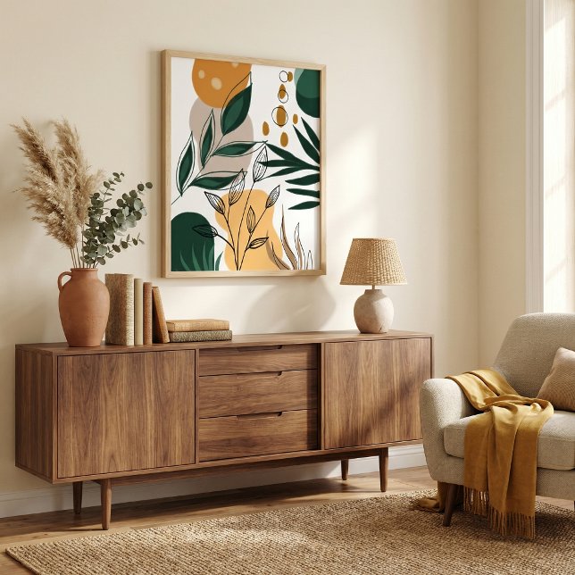 Modern boho botanisk abstrakta geometriska former poster (Skapare uppladdad)