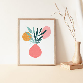 Modern Boho Botanisk Krukväxt Konst Poster