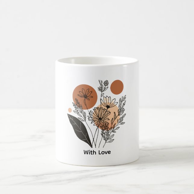 Modern Boho Botanisk Vildblomma Kaffe Mugg (Center)