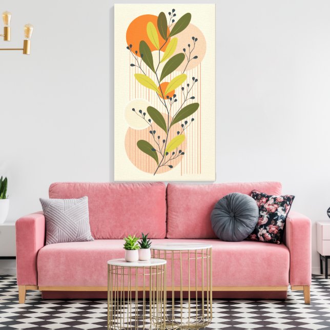 Modern Boho, botaniska och geometriska konstverk S Canvastryck (Insitu (Vardagsrum))