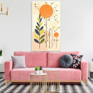 Modern Boho,Botaniskt och Geometric Stil Tableaux Canvastryck
