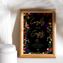 Modern boho bright vild Blommors möhippa Poster