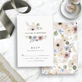 Modern Boho Bröllop Svarskort OSA Kort