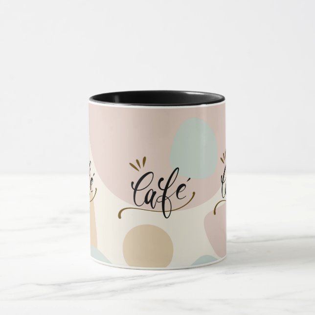 Modern Boho "Café" Mugg Chic Handlettered Coffee D (Center)