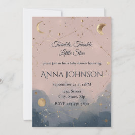 Modern Boho Celestial Baby Shower Invitation Inbjudningar