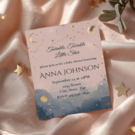 Modern Boho Celestial Baby Shower Invitation Inbjudningar