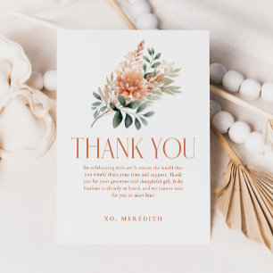 Modern Boho Chic Blommigt Botanical Baby Shower Tack Kort
