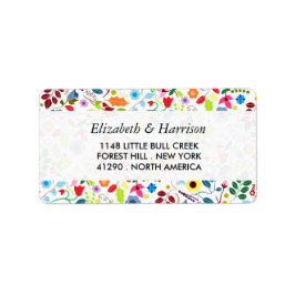 Modern Boho Chic Blommigt Bröllop Adressetikett