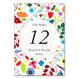 Modern Boho Chic Blommigt Bröllop Bord nr. Bordsnummer
