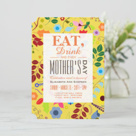 Modern Boho Chic Blommigt Mors dag Meal Inbjudningar