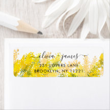 Modern Boho Chic Mustard Gult Blommigt Watercolor