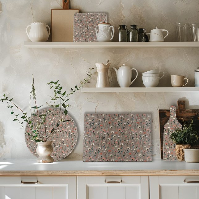 Modern Boho Chic Vildblommönster Skärbräda (Skapare uppladdad)