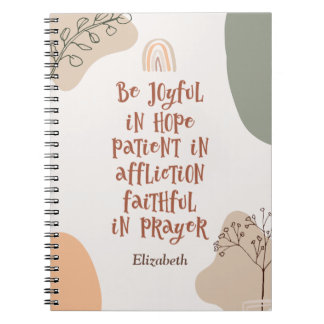 Modern Boho Christian Bible Verse Abstrakt Art Anteckningsbok