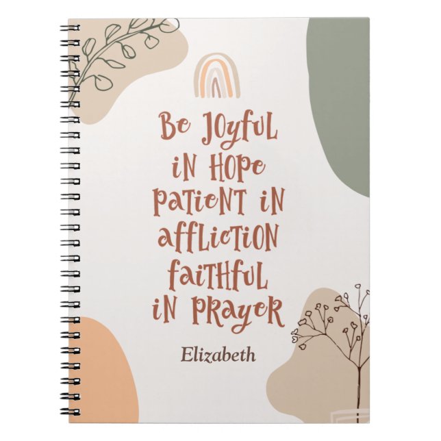 Modern Boho Christian Bible Verse Abstrakt Art Anteckningsbok (Framsidan)