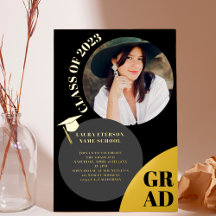 Modern boho cirkel svart chic 5 foton studenten