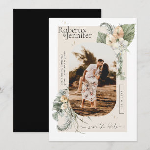 Modern Boho Desert Blommigt Foto Spara datum Datumet