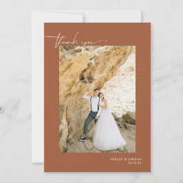 Modern Boho Desert | Enkel skript Bröllop tack Kort