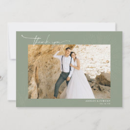 Modern Boho Desert | Enkel skript Bröllop tack Kort