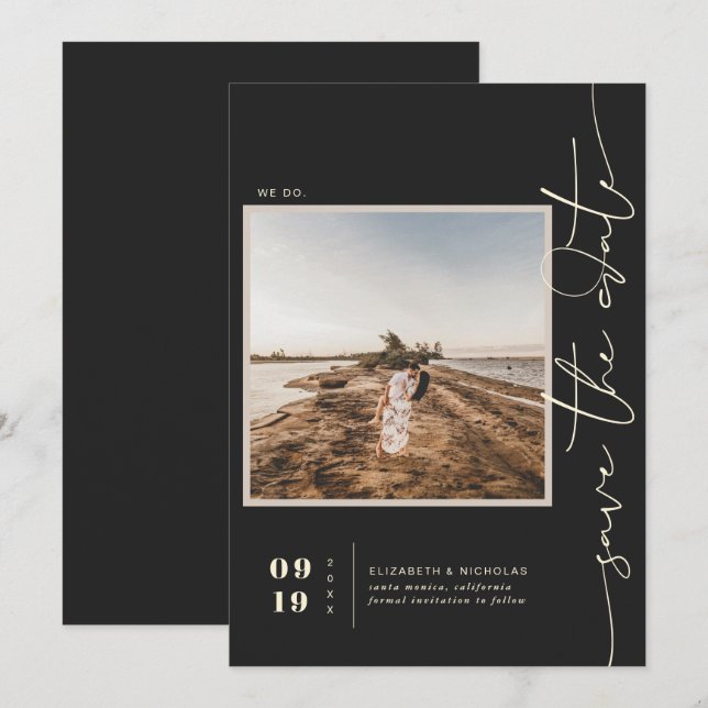 Modern Boho Desert | Fyrkantigt foto Spara datum Datumet (Fram/baksida)