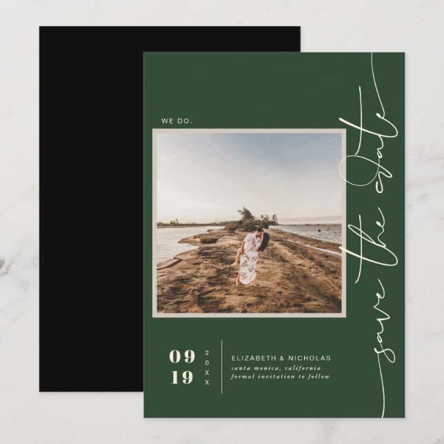 Modern Boho Desert | Fyrkantigt foto Spara datum Datumet (Fram/baksida)