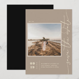 Modern Boho Desert | Fyrkantigt foto Spara datum Datumet