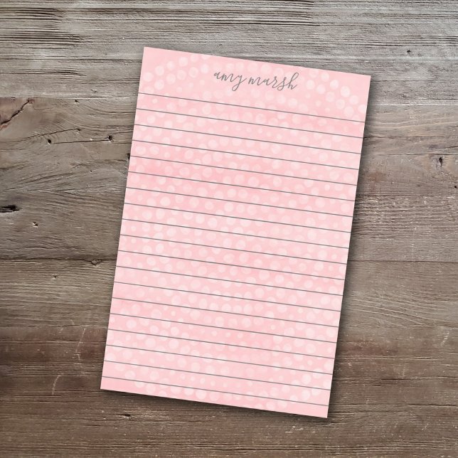 Modern Boho Dot Mönster med studsskript namn Post-it Block (Skapare uppladdad)