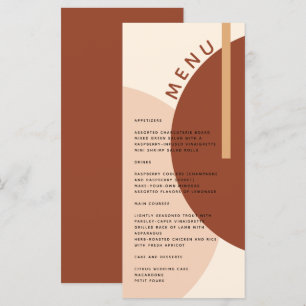 Modern Boho Earth-toned Abstrakt Circles Bröllop Meny