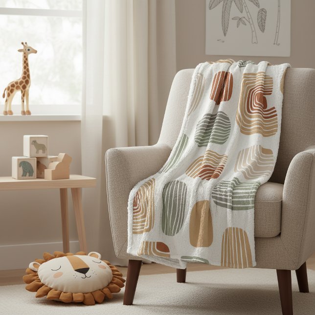 Modern Boho Earth Tones Abstract ID1273 Fleecefilt (Skapare uppladdad)