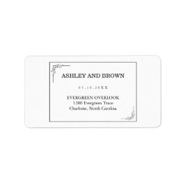 Modern Boho Elegant minimalistisk returadress  Adressetikett