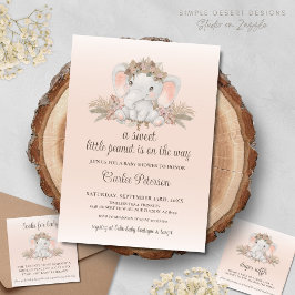 Modern Boho Elephant Baby Shower Bok - begäran Tilläggskort