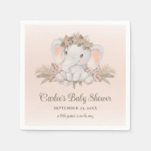 Modern Boho Elephant Gender Neutral Baby Shower