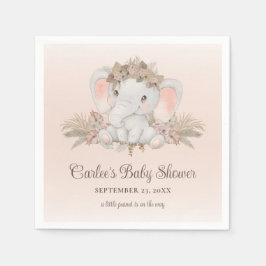 Modern Boho Elephant Gender Neutral Baby Shower Pappersservett