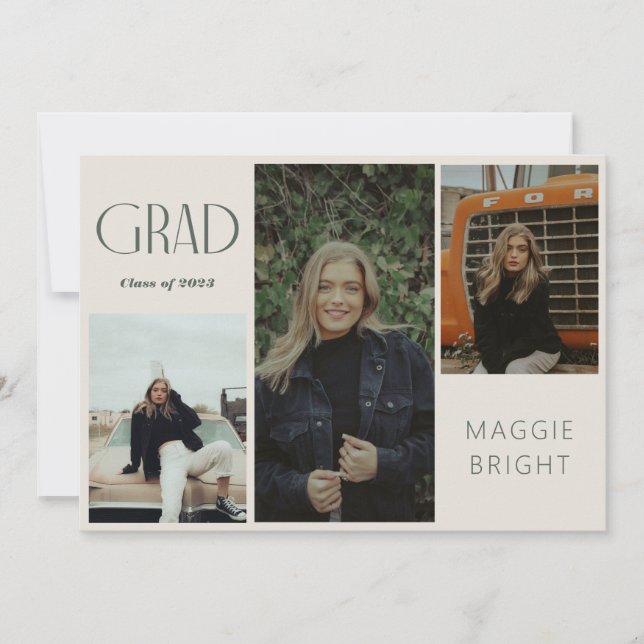 Modern boho examen multibild öppen hus inbjudningar (Framsida)