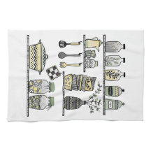 Modern Boho Farmhouse Kitchen Shelf Illustration